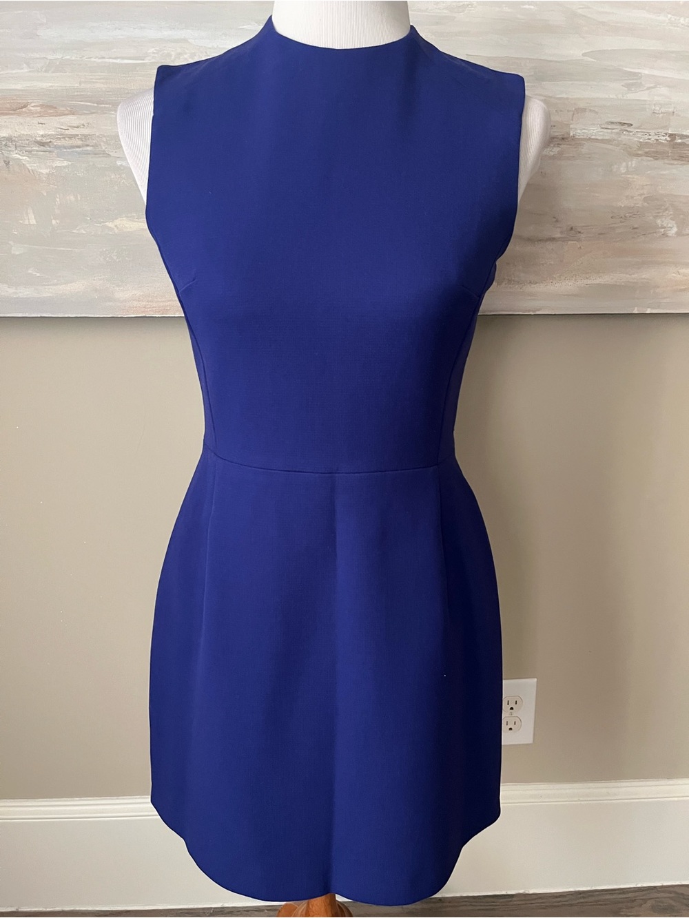 French Connection “Sundae” classic mini dress in bright blue